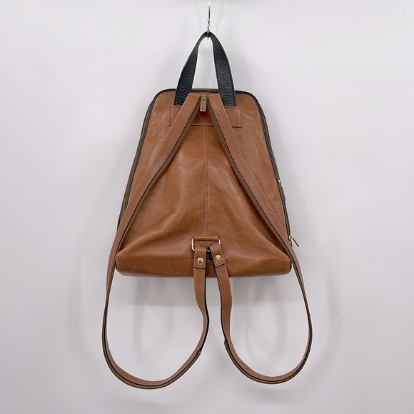 (#140) Vintage OPALE Caramel Brown Leather Backpack - Picture 5 of 8